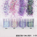 Chameleon mixed glitter/fantastic purple with small jar for all festival,cosmetics (nail polish , lipsticks , eye shadow ) etc